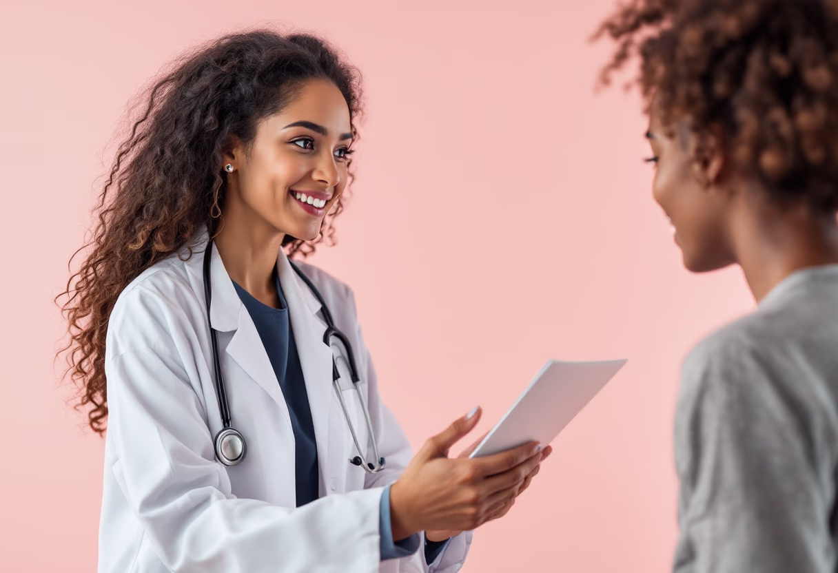 image of a doctor talking to a patient