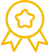 Icône de médaille avec une étoile au centre.