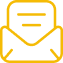 Icône d'un courrier avec une enveloppe ouverte et une lettre à l'intérieur.