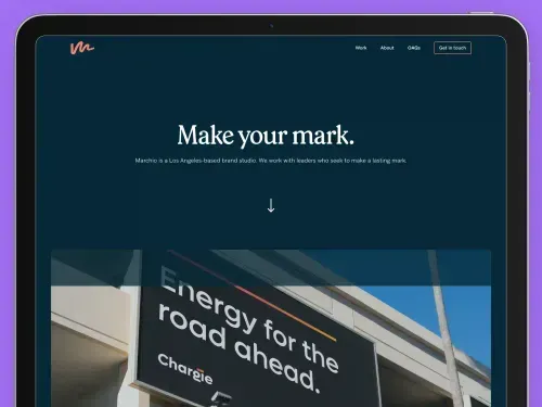 Marchio branding agency website showcasing bespoke logo design and strategic branding solutions for niche businesses