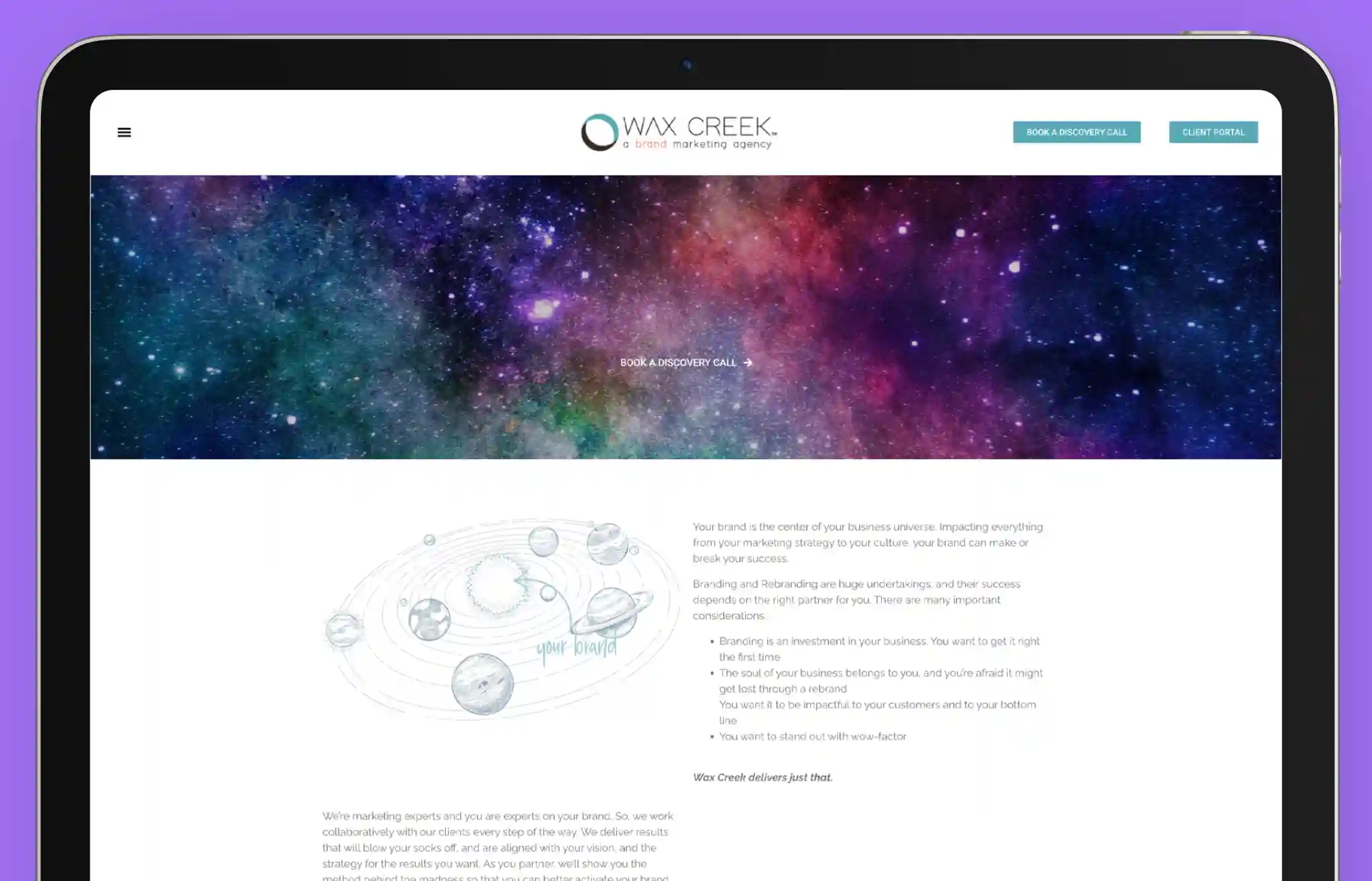 Screenshot of Wax Creek website