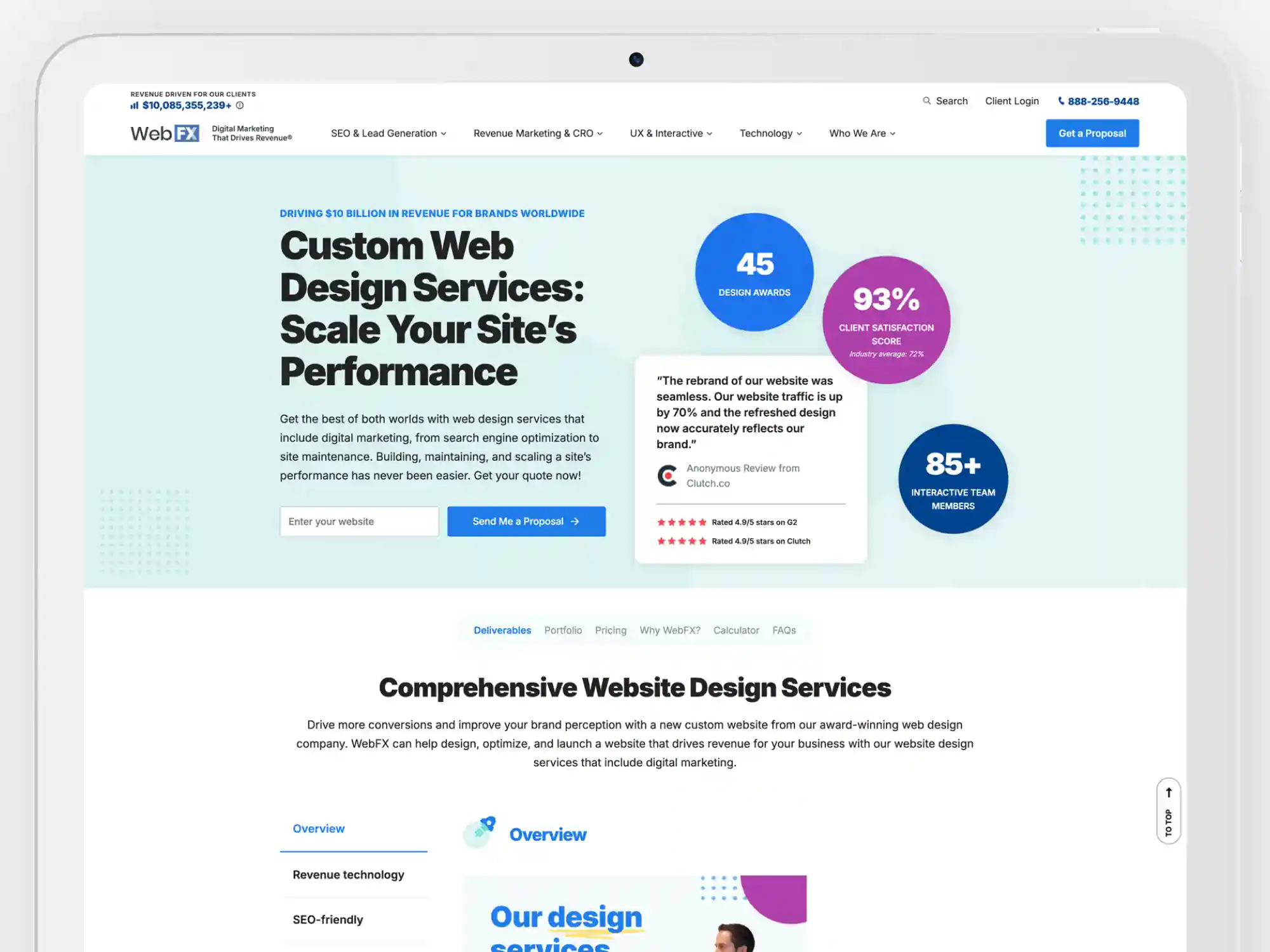 Screenshot of WebFX - Custom B2B Web Design Agency