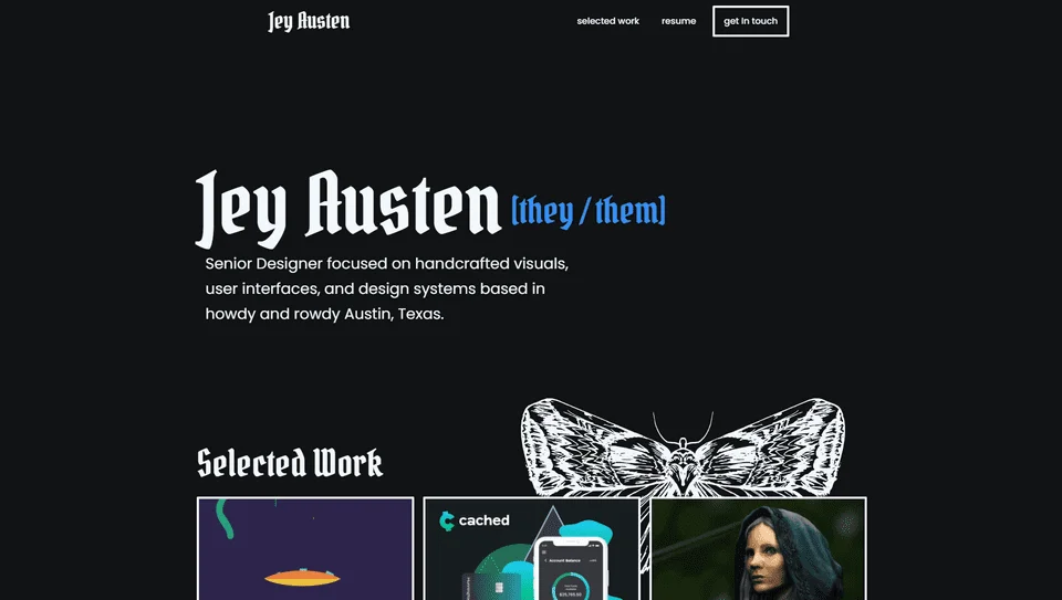 personal website example - jeyausten.com