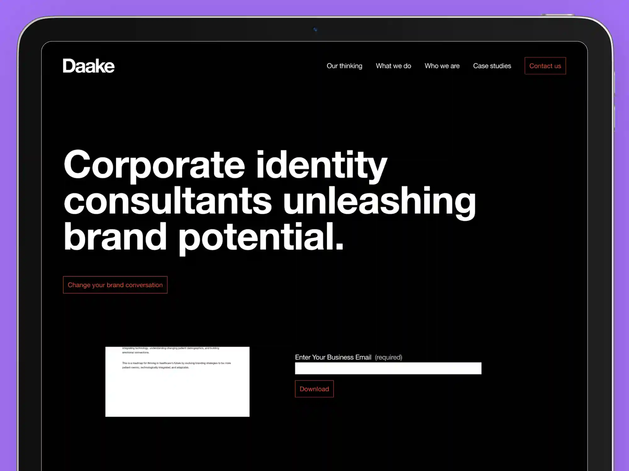 Daake branding agency website