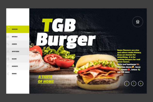 The Good Burger navigation menu examples