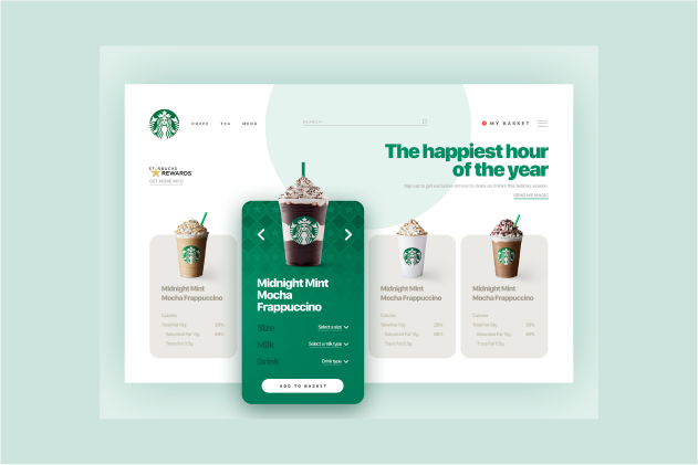 Wireframe Website Example for Dunkin