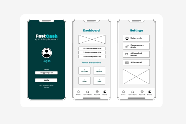 Payment App Wireframe