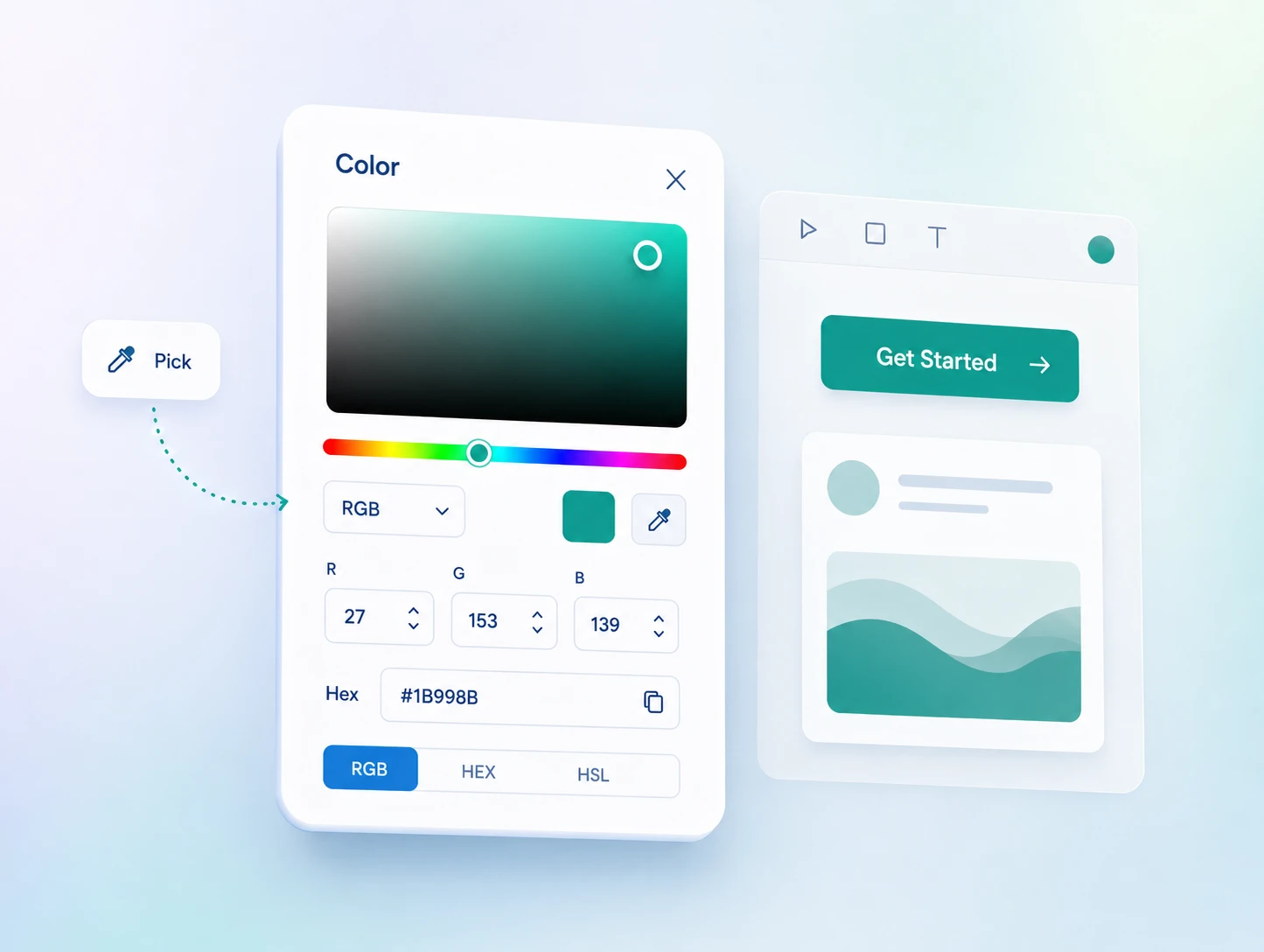 rgb-color picker in design tools