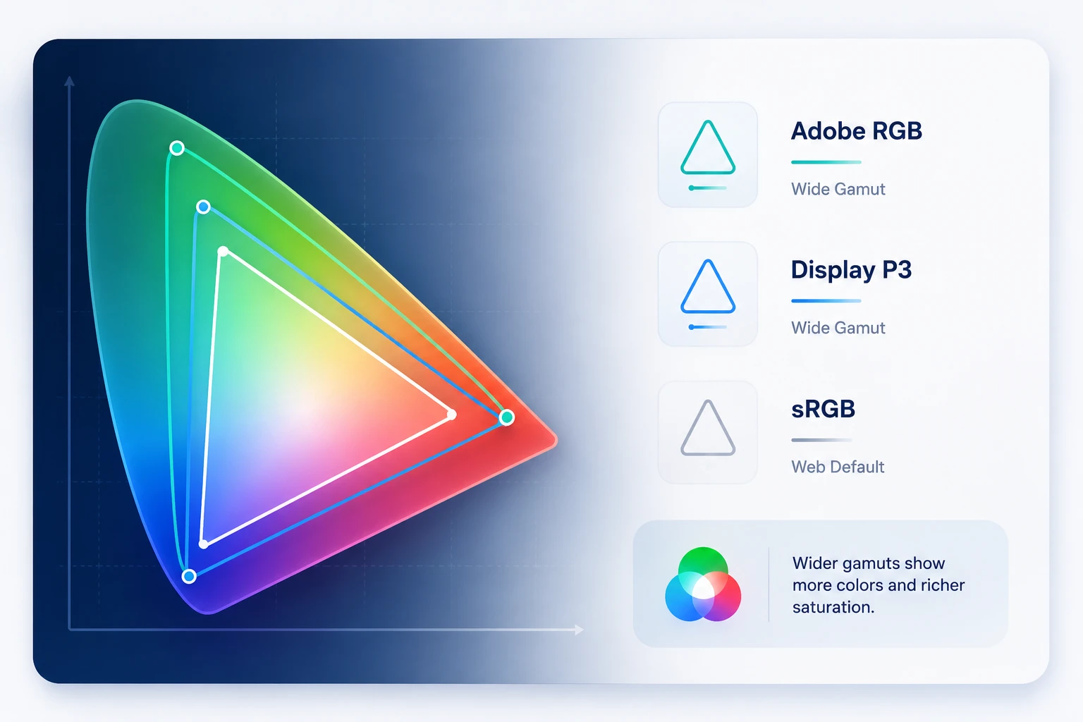 srgb display p3 adobe rgb gamut comparison