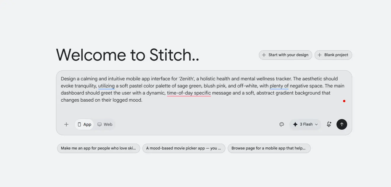 google stitch prompting