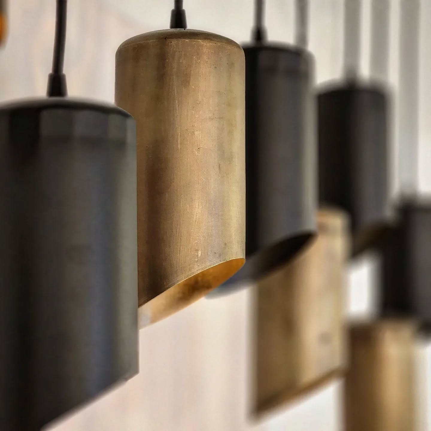 A close up image of our Midnite Oil light fittings in an industrial space