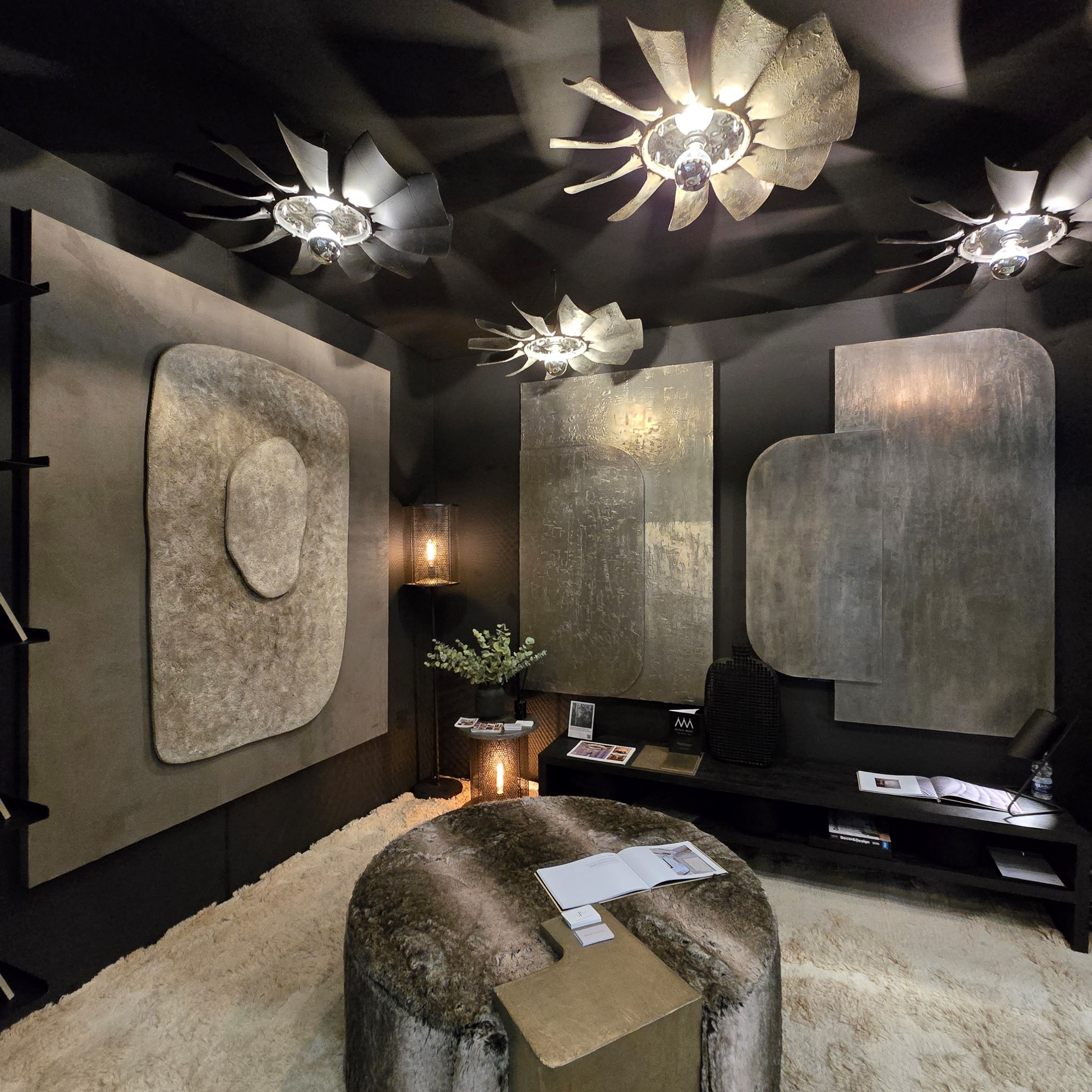 Blow pendants installed at Decorex in collaboration with Artep