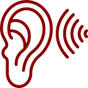 Person listening with hearing aid