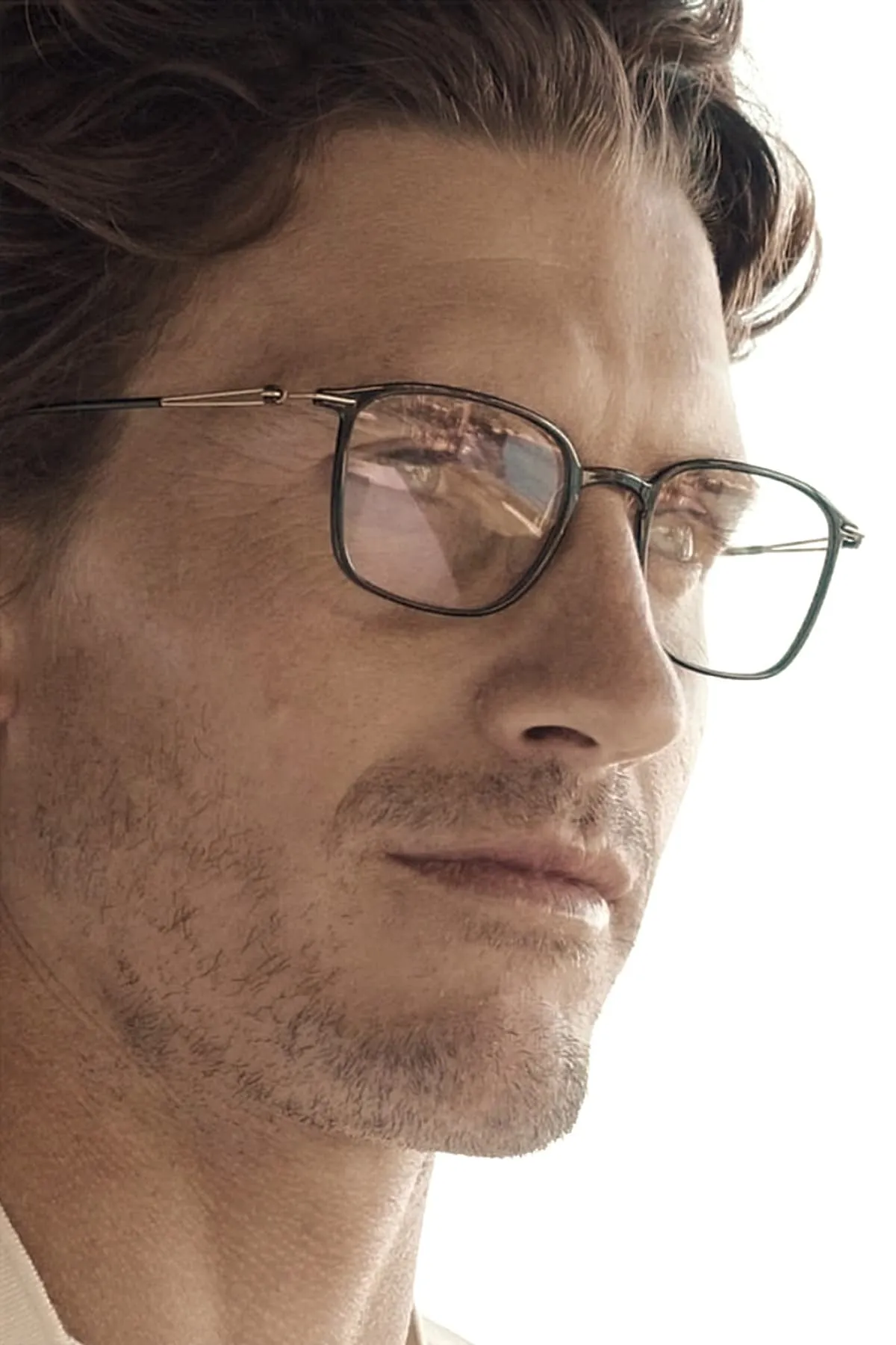 Man wearing designer glasses