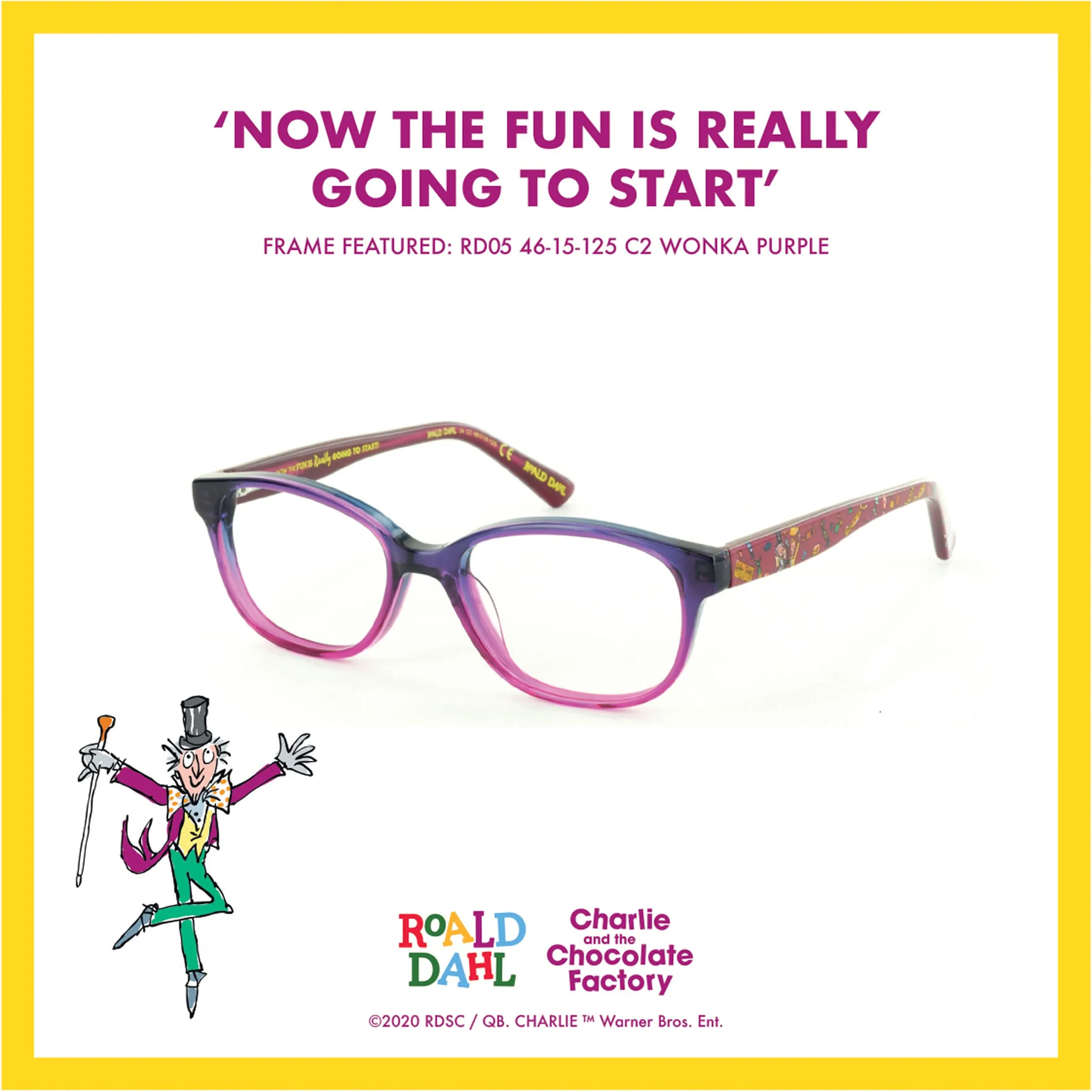 Roald Dahl Matilda children's eyewear collection