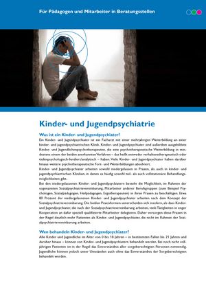 Factsheet "Kinder- und Jugendpsychiatrie - allgemeine Informationen"