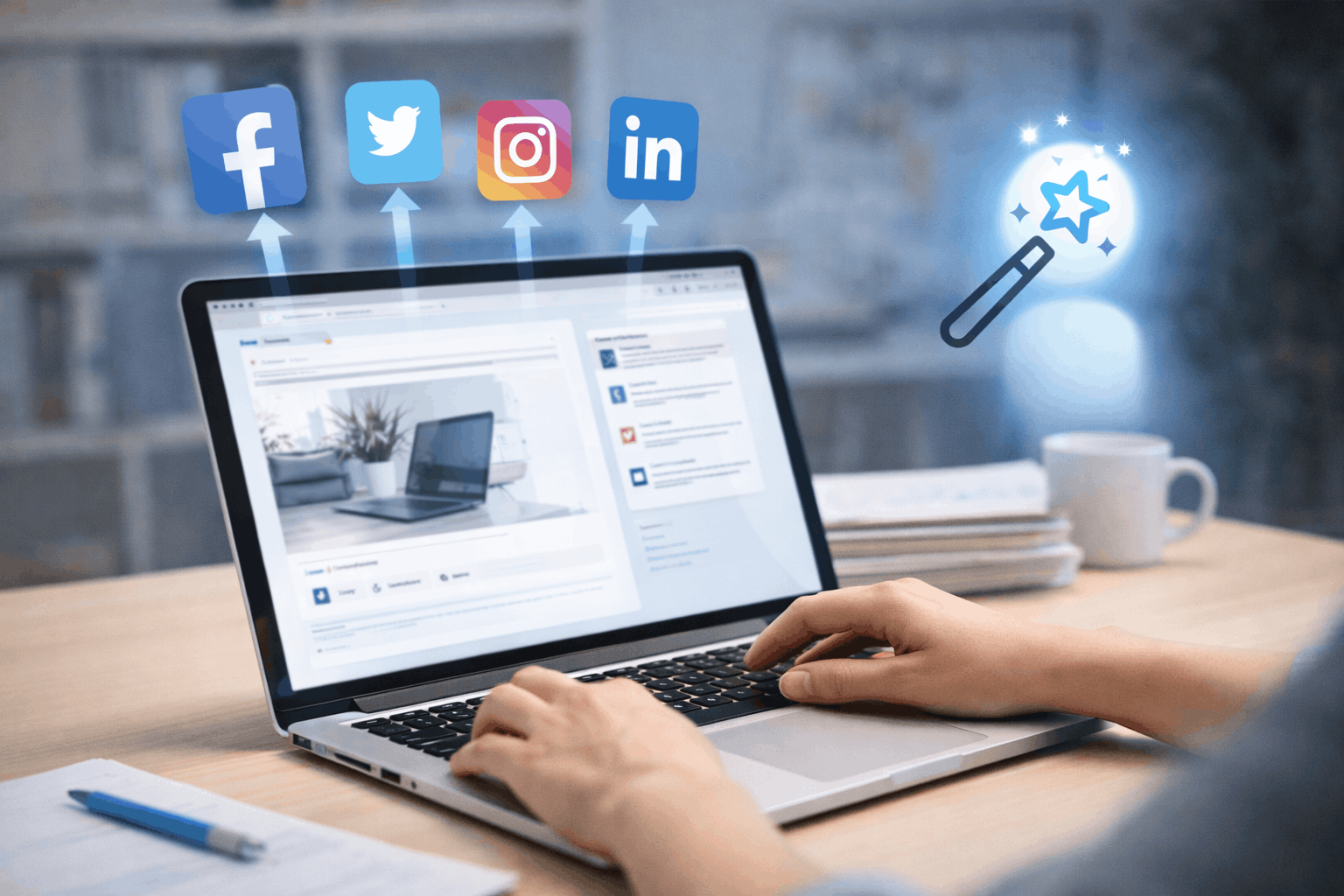 Human hand reaching out to touch a robot hand against a neutral gray background.