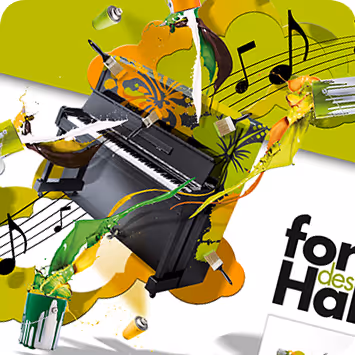 Abstract background with vertical soft wavy lines in pale green and beige tones.