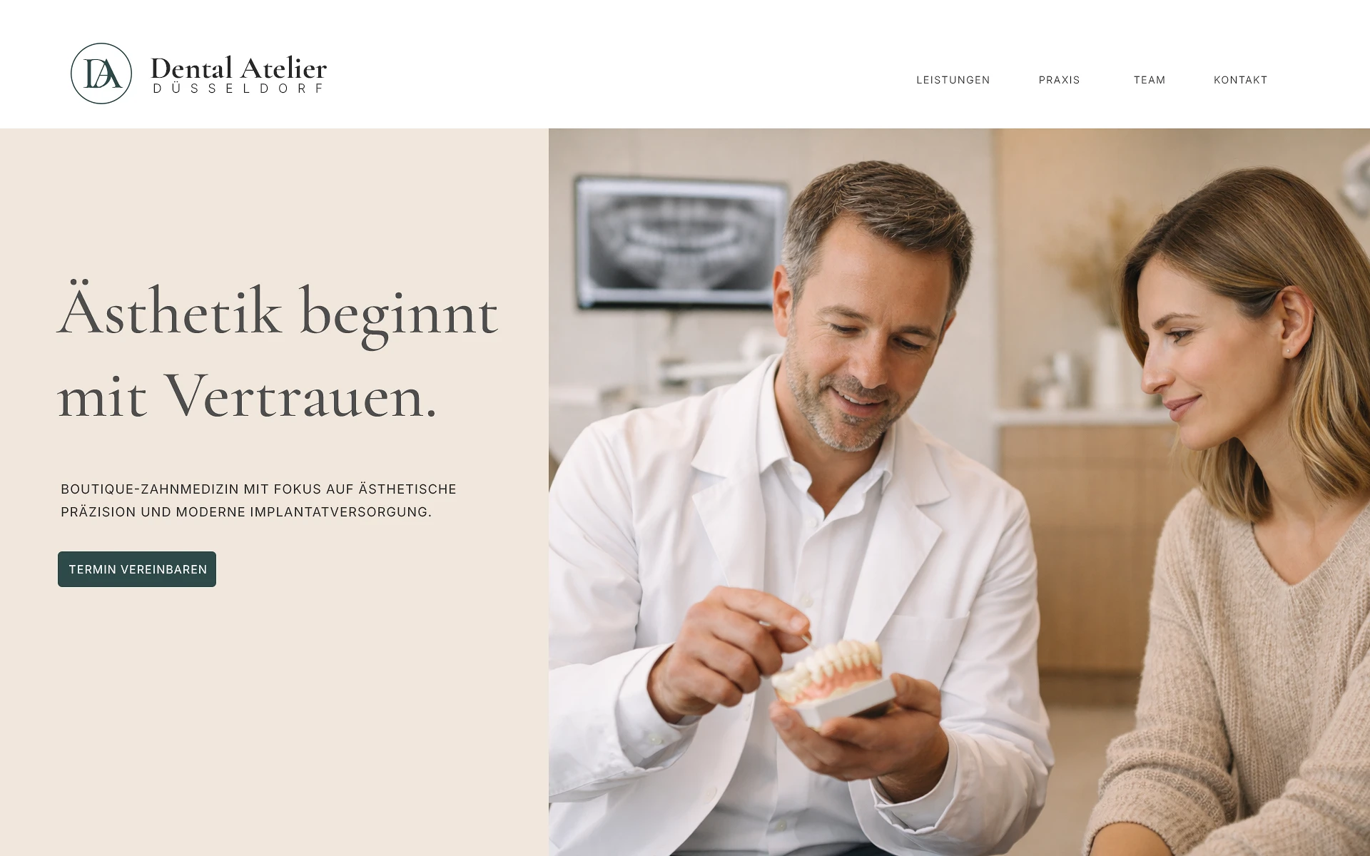 Konzept fuer eine Boutique Zahnarztpraxis in Duesseldorf mit klarer Markenpositionierung