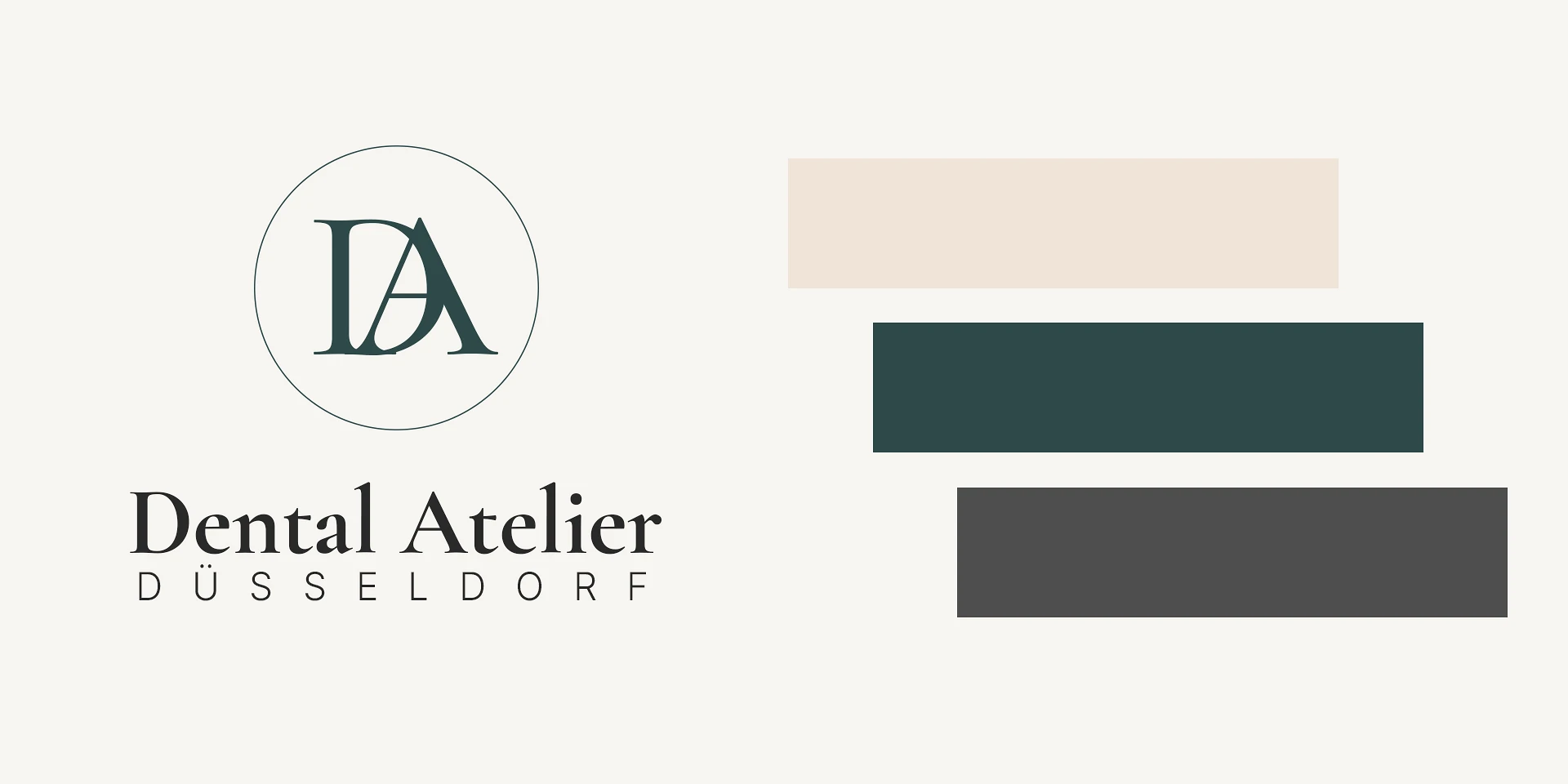 Corporate Design fuer eine moderne Zahnarztpraxis in Duesseldorf mit warmen Naturtoenen