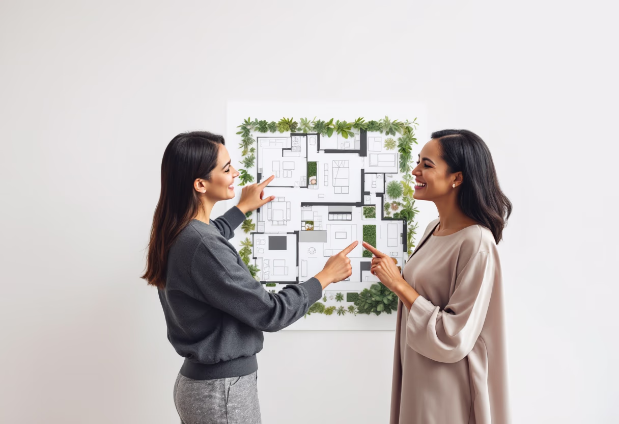 image of a landscape architect with a satisfied customer