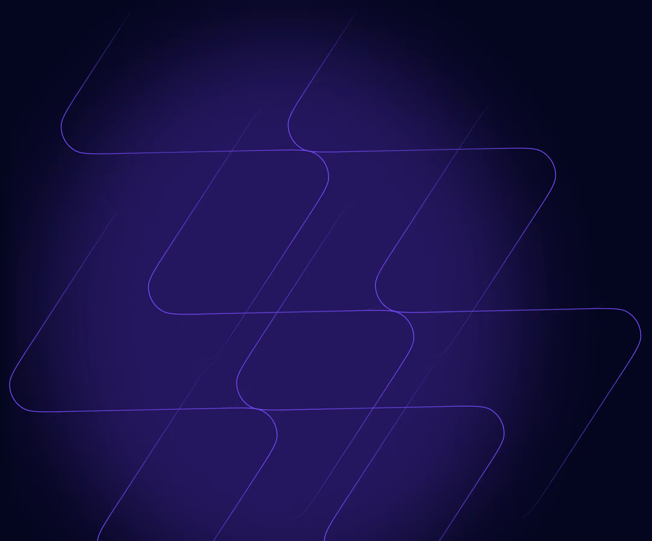 Dark purple background with overlapping thin purple geometric lines forming abstract angular shapes.