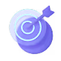 Digital icon of a purple wallet with a snap button.