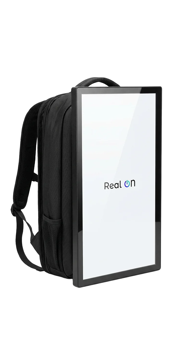 Plecak LCD Real ON –  nowoczesna komunikacja wizualna digital signage Warszawa
