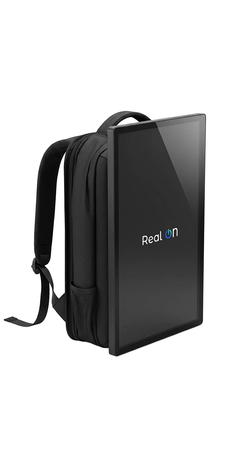 Plecak LCD Real ON –  nowoczesna komunikacja wizualna digital signage Warszawa