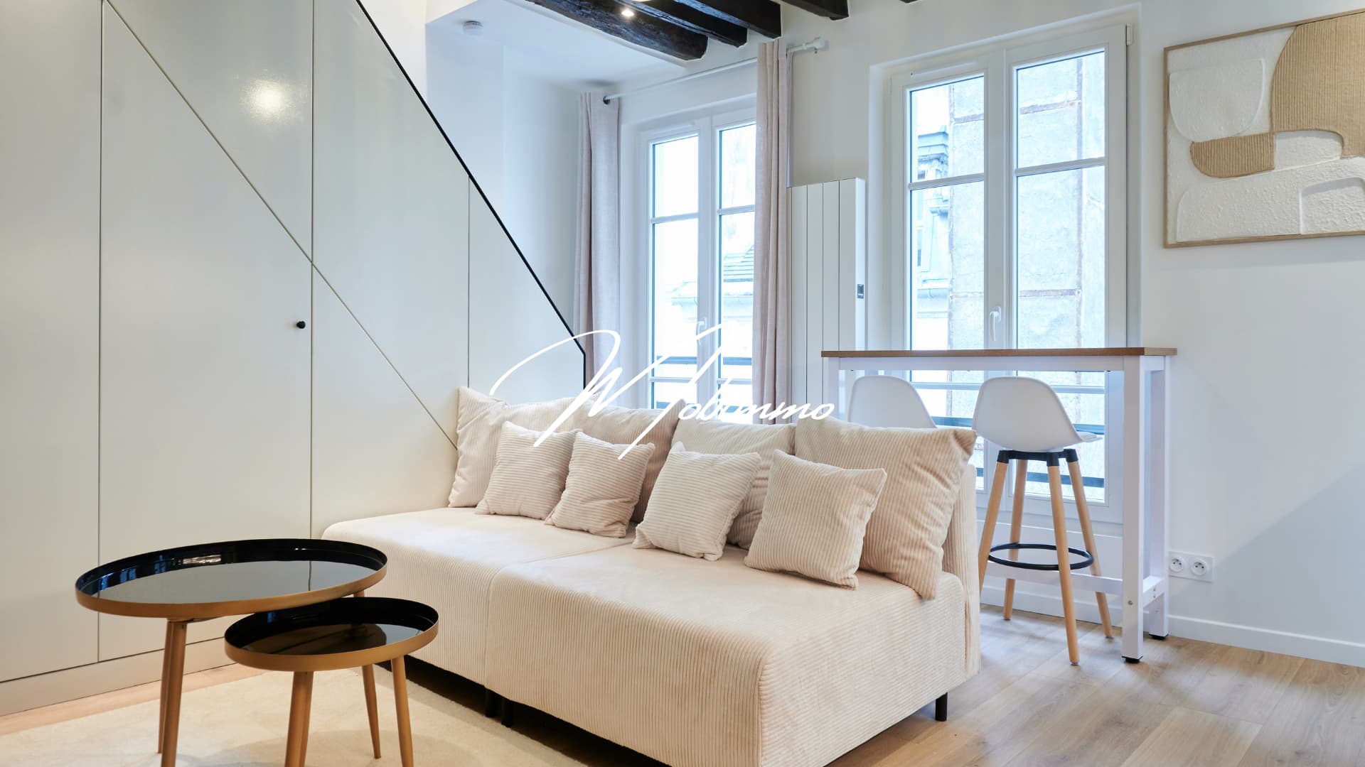 Aménagement intérieur design par Mobimmo pour investissement locatif haute rentabilité