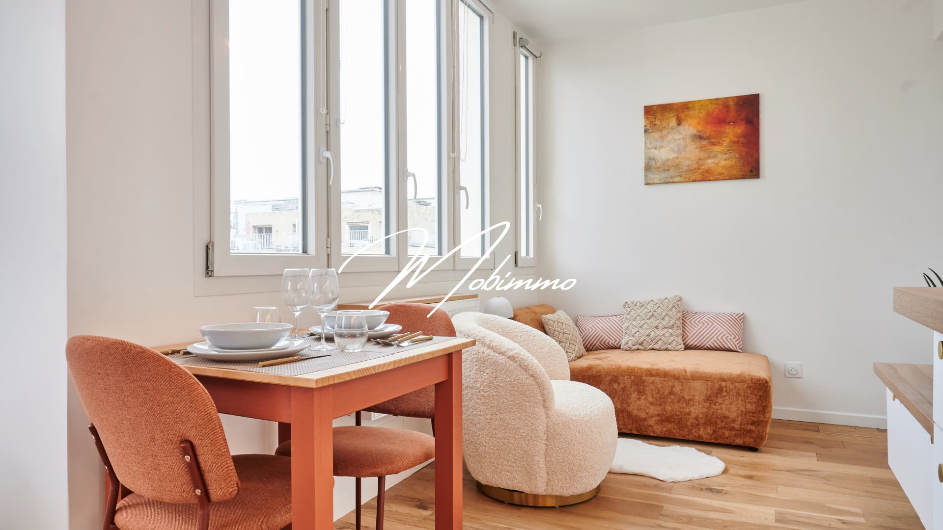 Infographie budget ameublement locatif par m2 avec Mobimmo