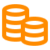 Icon of two orange stacks of coins.