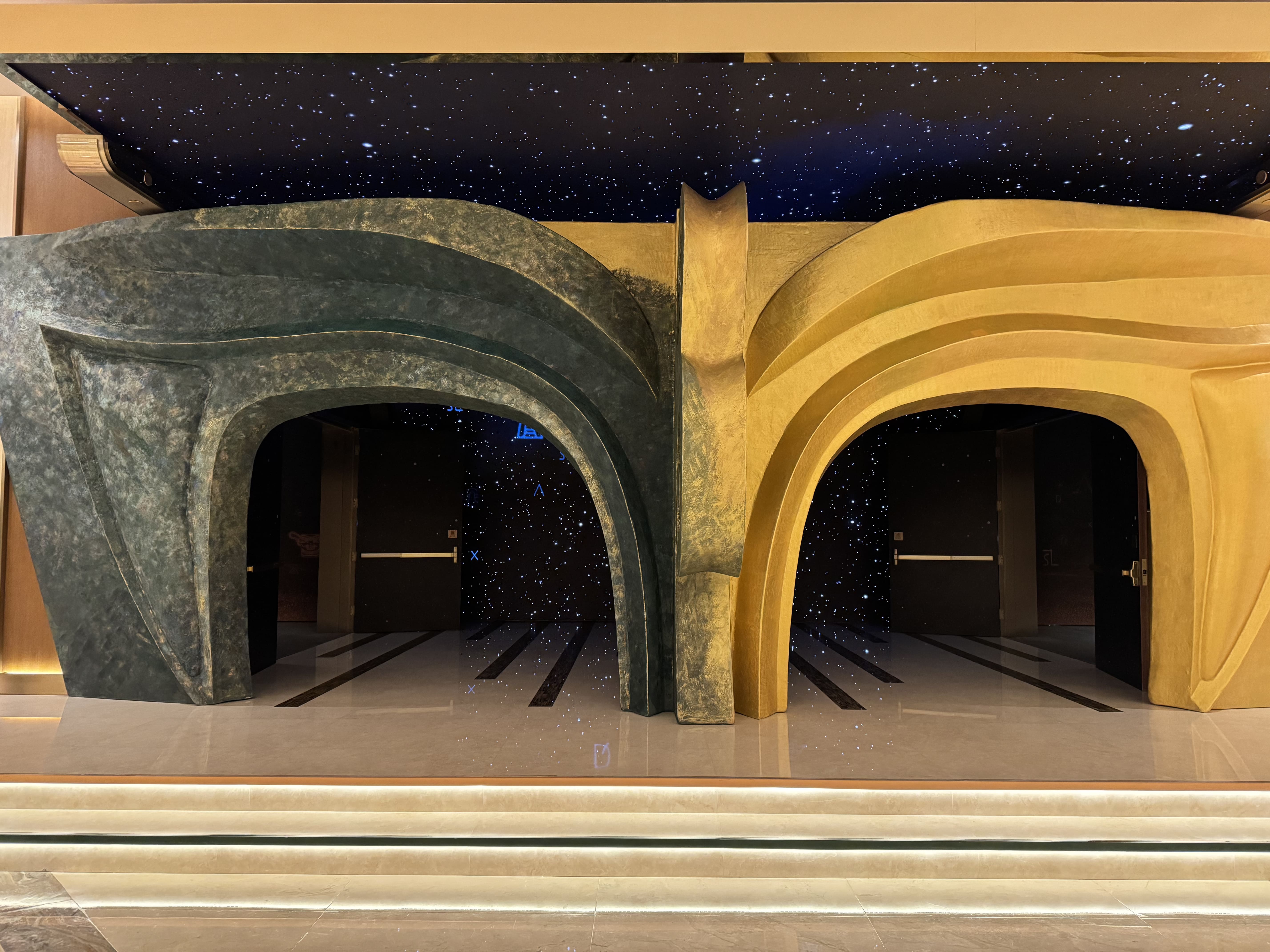 The views capture the venue entrance with two walkways