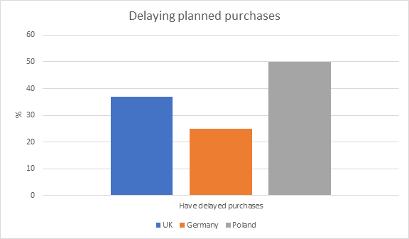 odłożenie w czasie planowanych zakupów
