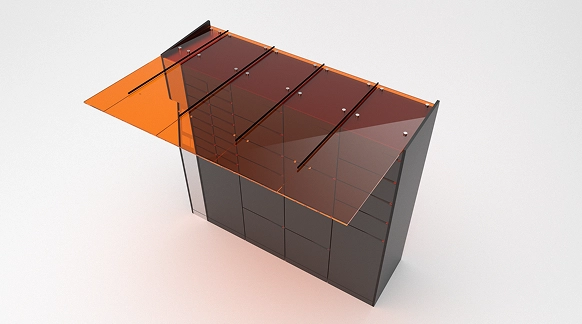 Render visto de cima dos cacifos.