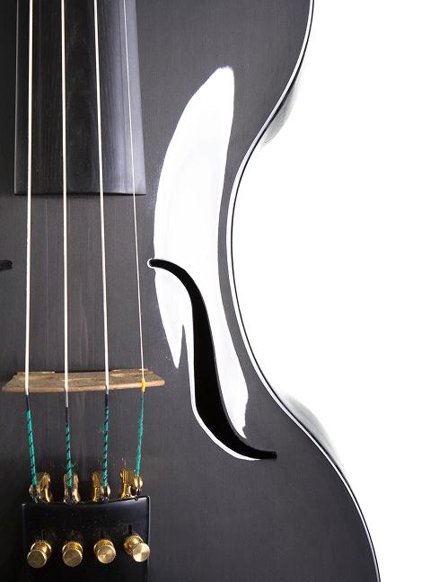 Fotografia de um detalhe do corpo do violino.