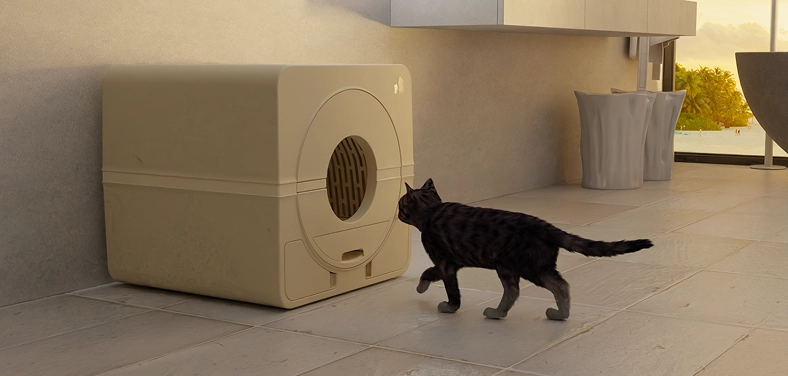 It doesn't teach your cat to flush the toilet yet. But it's getting close.