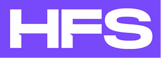 White HFS letters on a purple background.