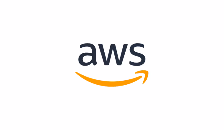 AWS logo with stylized orange smile underneath the black lowercase letters 'aws'.