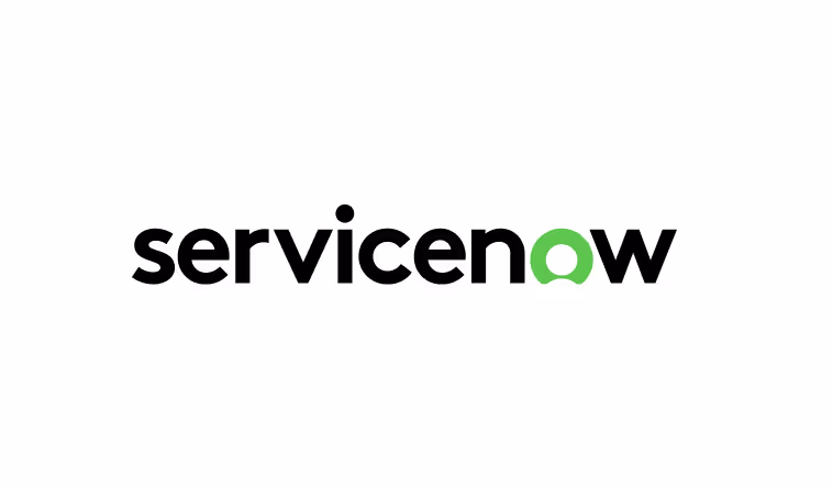 ServiceNow company logo with the letter 'o' in green and stylized.