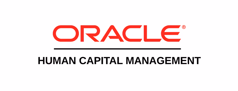 Oracle logo in red above a horizontal line with the text Human Capital Management below it.