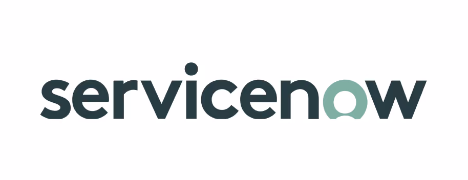 ServiceNow company logo with stylized lowercase text and green circle in letter O.