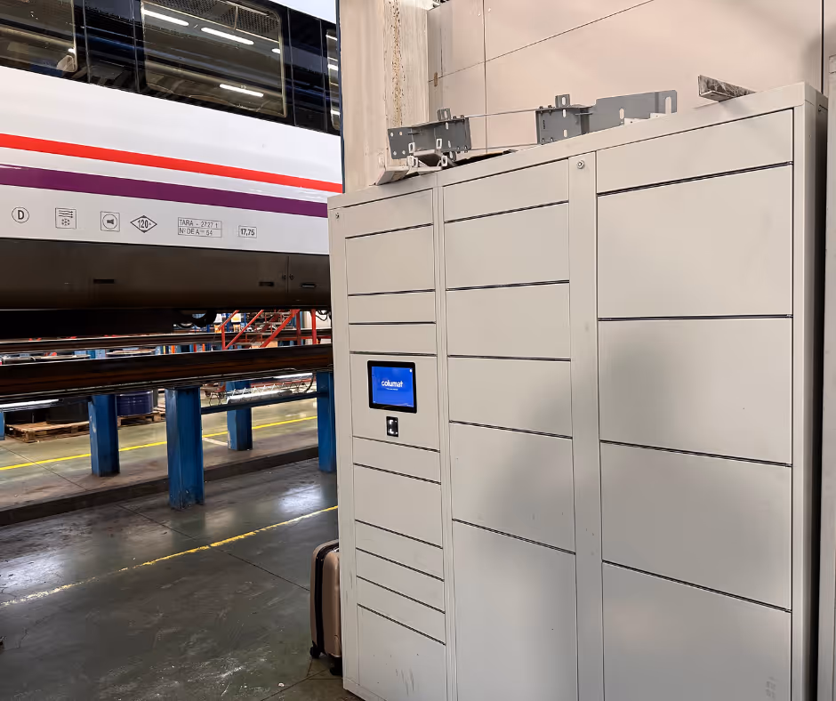Columat locker terminal in an industrial warehouse environment