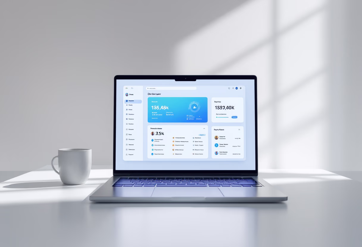 [interface] image of a laptop with software interface (for a ai developer tools)