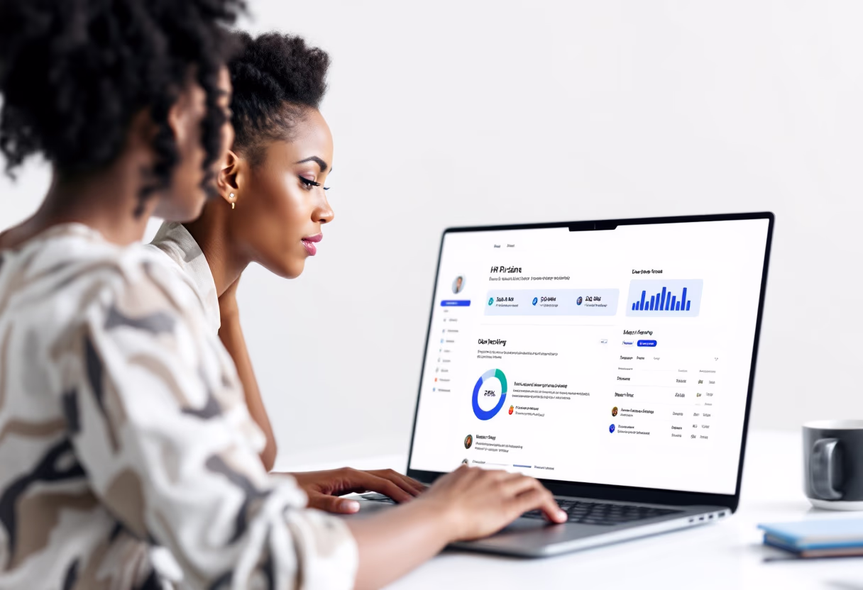 [interface] image of employee interacting with hr software (for a hr tech)