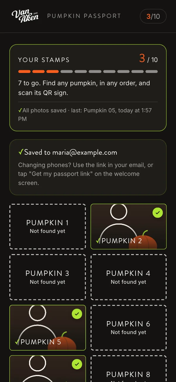 Every photo is saved the moment you add it.