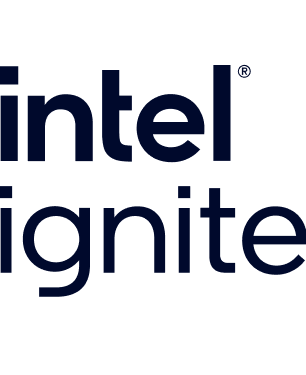 Intel Ignite logo in dark blue text on white background.