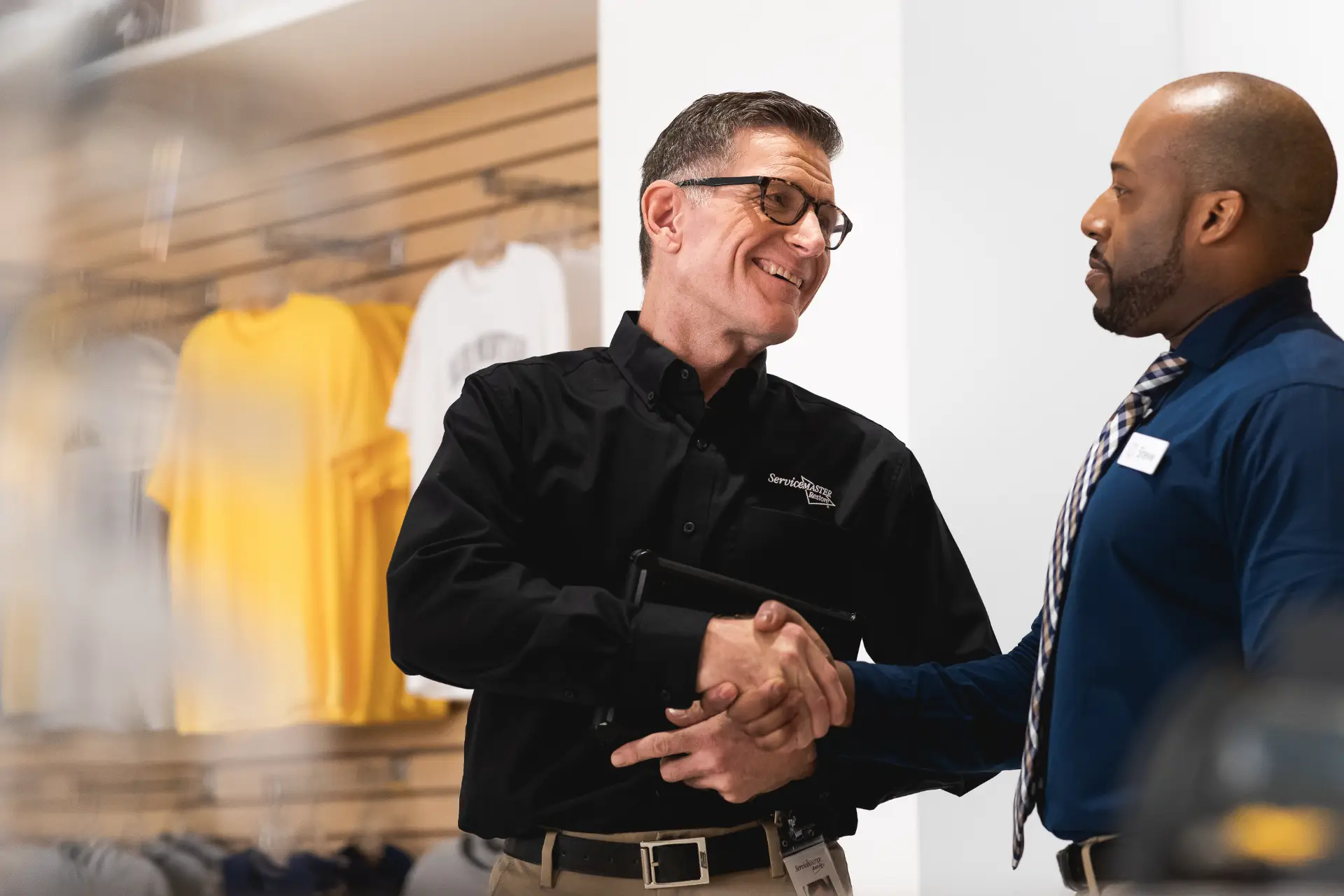 ServiceMaster representative in a Pre-Loss Planning meeting for a commercial property