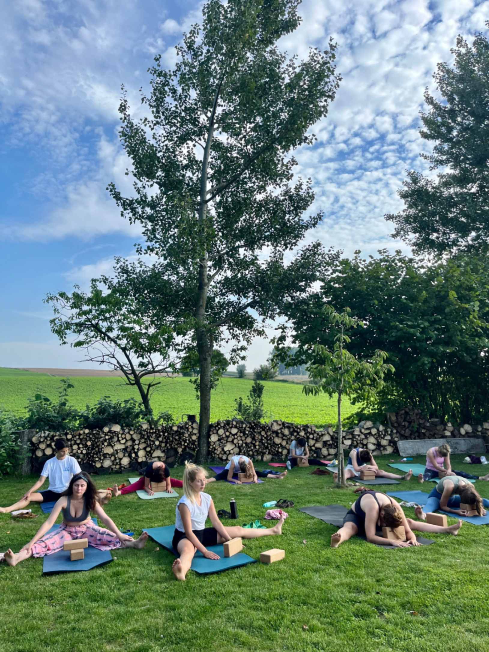 Outdoor yoga practice