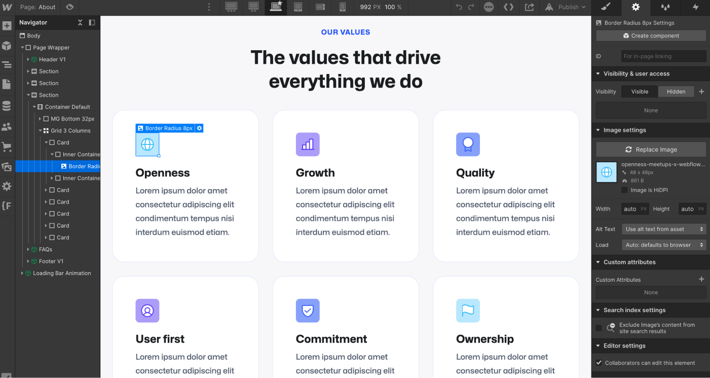 Icons And Graphics - Meetups X Webflow Template